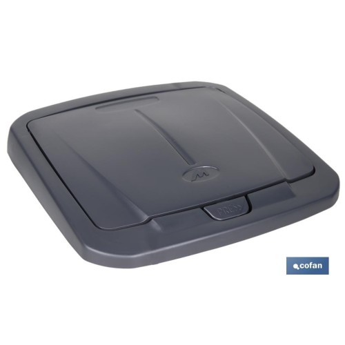 CUBO DE BASURA PARA RECICLAR 45 LITROS  COLOR GRIS 36.5 X 36 X 51  CM