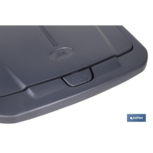 CUBO DE BASURA PARA RECICLAR 45 LITROS  COLOR GRIS 36.5 X 36 X 51  CM