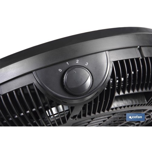 VENTILADOR DE SUELO 5 PALAS 3 VELOCIDADES 90W NEGRO