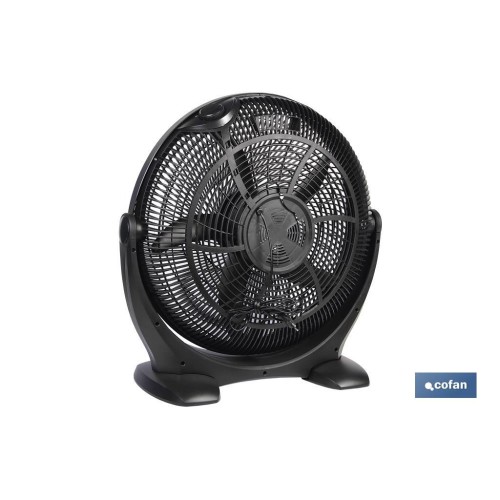 VENTILADOR DE SUELO 5 PALAS 3 VELOCIDADES 90W NEGRO