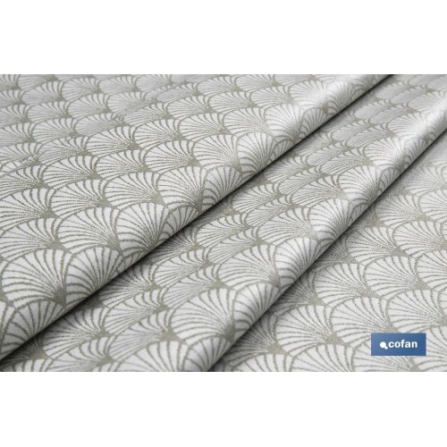 MANTEL REDONDO ARCOS VERDES ANTIMANCHAS RESINADO JACQUARD CONFECCIONADO 50% ALGODÓN 50% POLIESTER 1,40 M