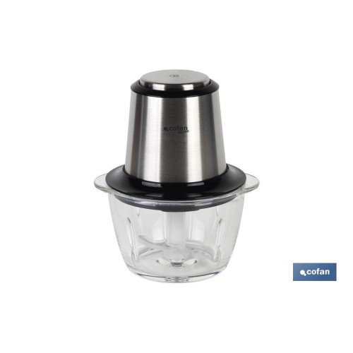 PICADORA ELECTRICA ACERO INOX VASO DE  VIDRIO 1,2 L 400W