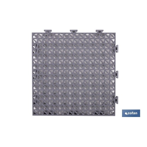 SET DE 4 UDS. LOSETA ALVEOLADA GRIS CLARO DE PVC 33 X 33 X 2 CM