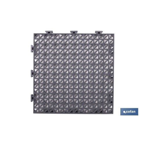 SET DE 4 UDS. LOSETA ALVEOLADA GRIS OSCURO DE PVC 33 X 33 X 2 CM
