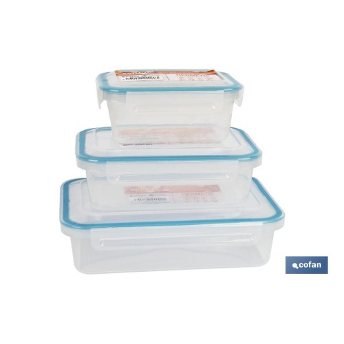 FIAMBRERA AZUL RECTANGULAR CON JUNTA BI-MATERIA MODELO YUBA 0,5 L