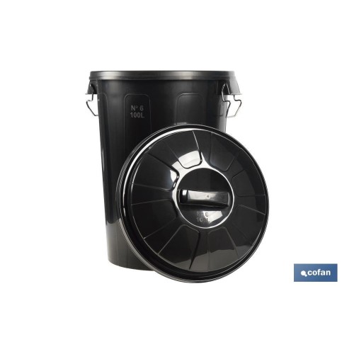 CUBO DE BASURA CON ASAS METÁLICAS 100 L