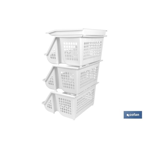VERDULERO BLANCO 3 CESTAS  62X39X32 cm