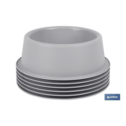 COMEDERO REDONDO  GRIS CLARO 24.5X7.5 cm