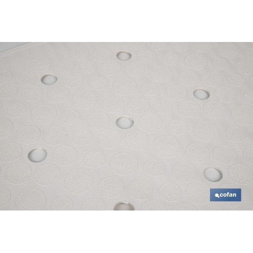 ALFOMBRA ANTIDESLIZANTE CON VENTOSAS BAÑERA/DUCHA BLANCO 36 X 72 cm