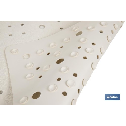 ALFOMBRA ANTIDESLIZANTE CON VENTOSAS  BAÑERA/DUCHA BLANCO 53 X 53 cm