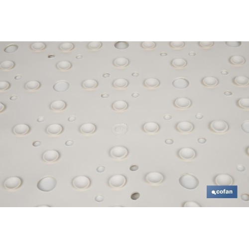 ALFOMBRA ANTIDESLIZANTE CON VENTOSAS  BAÑERA/DUCHA BLANCO 53 X 53 cm