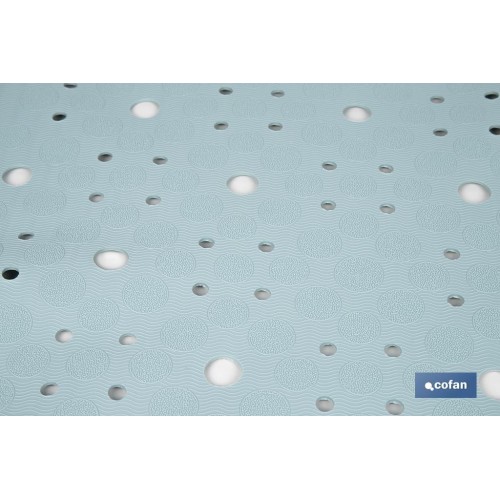 ALFOMBRA ANTIDESLIZANTE CON VENTOSAS BAÑERA/ DUCHA AZUL CLARO 53 X 53 cm