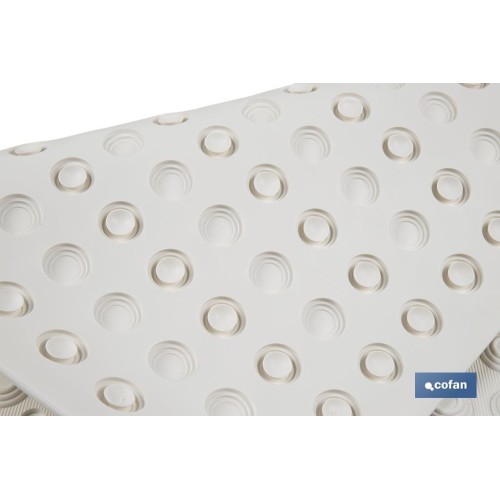 ALFOMBRA PLUS ANTIDESLIZANTE CON VENTOSAS BAÑERA/ DUCHA BLANCO 60 X 60 cm