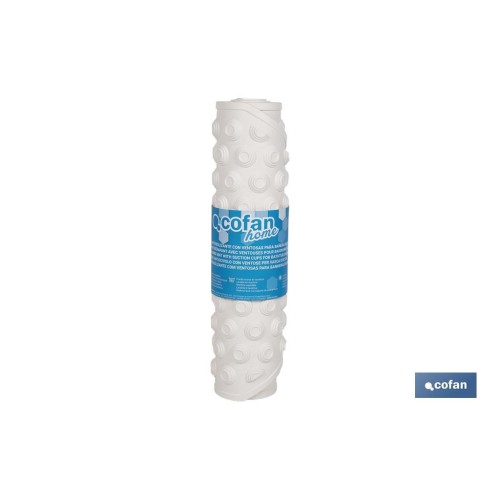 ALFOMBRA PLUS ANTIDESLIZANTE CON VENTOSAS BAÑERA /DUCHA BLANCO 40 X104 cm