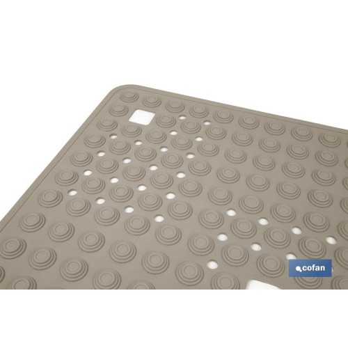 ALFOMBRA PLUS  ANTIDESLIZANTE CON VENTOSAS BAÑERA/ DUCHA BEIS PIEDRA 60 X 60 cm