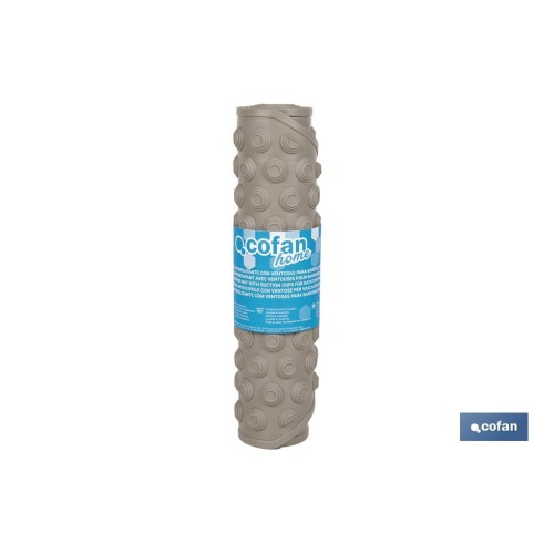 ALFOMBRA PLUS  ANTIDESLIZANTE CON VENTOSAS BAÑERA/ DUCHA BEIS PIEDRA 60 X 60 cm
