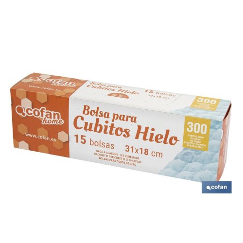 BOLSAS PARA CUBITOS DE HIELO 31 X 18 CM 15 UDS.