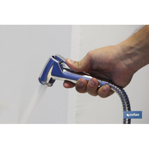 KIT GRIFO DE DUCHA CROMADO CON PULSADOR+COLGADOR+FLEXO