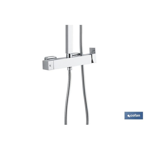 COLUMNA DE DUCHA MONOMANDO DISEÑO CUADRADO 90-1.40 CM