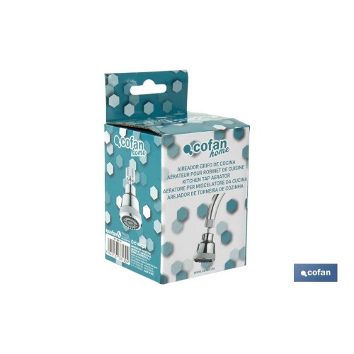 AIREADOR DE GRIFO COCINA 4 FUNCIONES  5.8 x 8 cm METRICA 22 mm