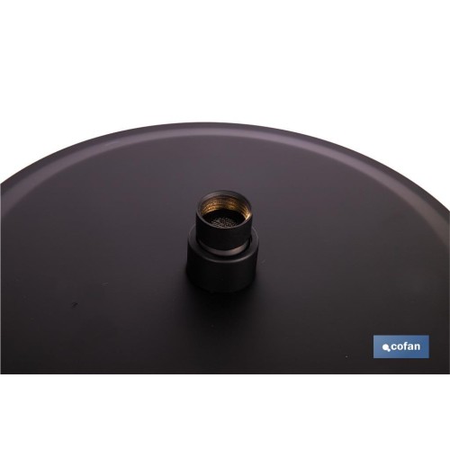 CABEZAL DE DUCHA REDONDO EXTRAFINO DE ACERO INOXIDABLE 304 NEGRO MATE Ø24,5 CM