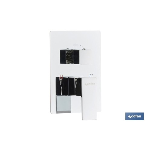 CONJUNTO DE DUCHA EMPOTRADA MONOMANDO CUADRADA CROMADA