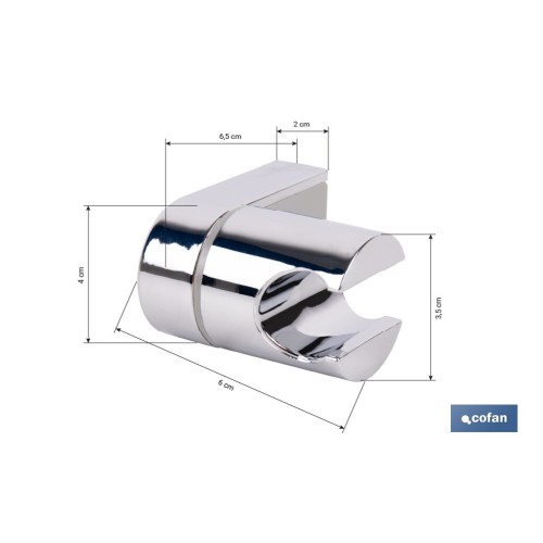 SOPORTE DE DUCHA PARA PARED COLOR CROMO ABS