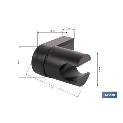 SOPORTE DE DUCHA PARA PARED COLOR NEGRO ABS