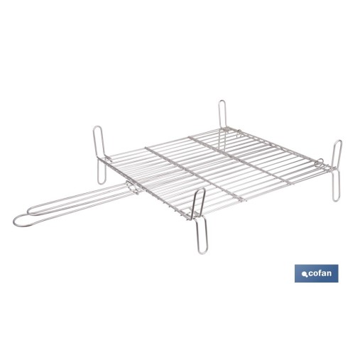 PARRILLA DOBLE INOX 500 X 500MM