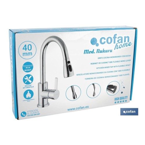 GRIFO COCINA MONOMANDO CON DUCHA40 mm