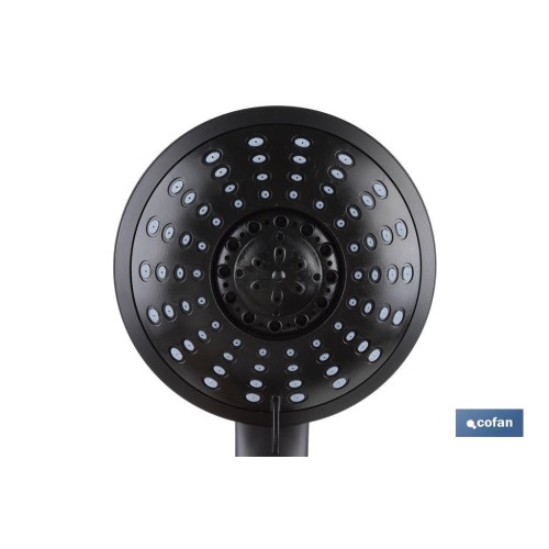 MANGO DUCHA NEGRO MATE 5 FUNCIONES