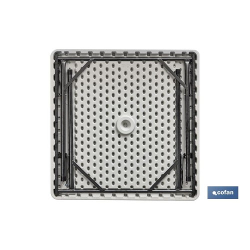 MESA PLEGABLE CUADRADA BLANCA 88X88X74CM