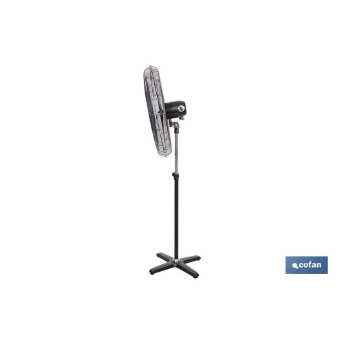 VENTILADOR INDUSTRIAL DE PIE OSCILANTE NEGRO CON 3 VELOCIDADES Ø75 CM 200 W