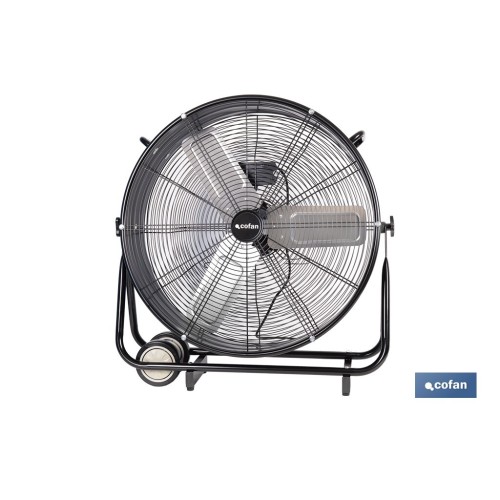 VENTILADOR INDUSTRIAL DE SUELO OSCILANTE NEGRO CON 3 VELOCIDADES Ø60 CM 250 W