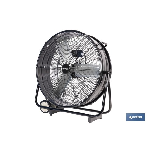 VENTILADOR INDUSTRIAL DE SUELO OSCILANTE NEGRO CON 3 VELOCIDADES Ø60 CM 250 W