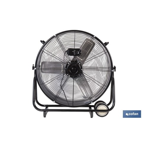 VENTILADOR INDUSTRIAL DE SUELO OSCILANTE NEGRO CON 3 VELOCIDADES Ø60 CM 250 W