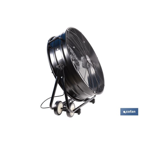 VENTILADOR INDUSTRIAL DE SUELO OSCILANTE NEGRO CON 3 VELOCIDADES Ø60 CM 250 W