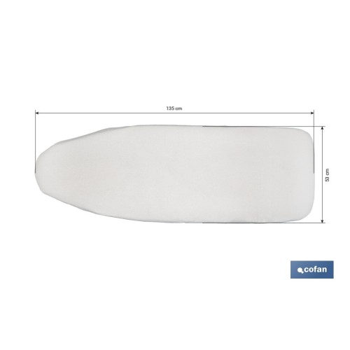 FUNDA ACOLCHADA PARA TABLA DE PLANCHAR 140 X 60 CM GRIS METALIZADO