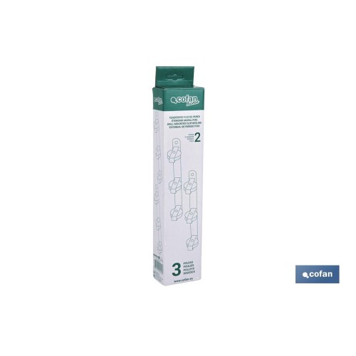 TENDEDERO FIJO DE PARED BLANCO DE DOS PIEZAS CON 3 POLEAS 31 X 6.5 X 2.5 CM