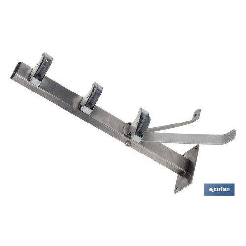 TENDEDERO FIJO DE PARED DE DOS PIEZAS INOXIDABLE 304 3 POLEAS 36.5 x 9.5 CM