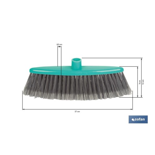 CEPILLO DE BARRER PLUMADO VERDE AGUA 37 X 8.5 X 9 (12) CM