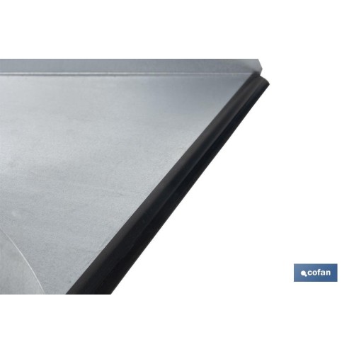 RECOGEDOR INDUSTRIAL GALVANIZADO CON GOMA Y MANGO CURVO