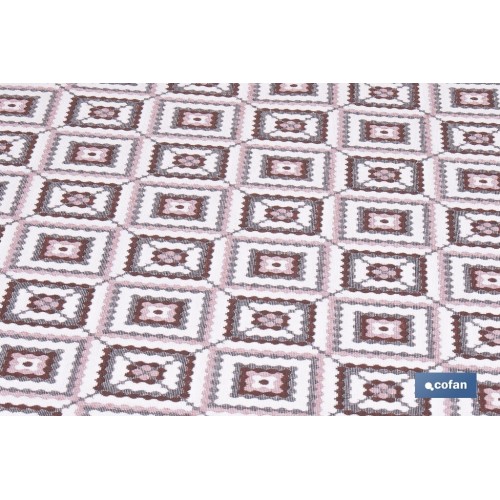 ROLLO DE ALFOMBRA EN CUADROS CROCHET 50% ALGODÓN 50% POLIÉSTER 50 CM X 15 M