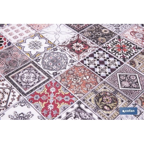 ROLLO DE ALFOMBRA VINÍLICA DISEÑO GEOMÉTRICO 84% VINILO 16% POLIÉSTER 52 CM X 20 M