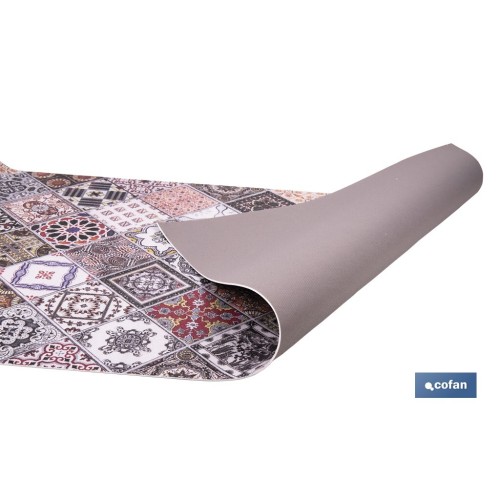 ROLLO DE ALFOMBRA VINÍLICA DISEÑO GEOMÉTRICO 84% VINILO 16% POLIÉSTER 52 CM X 20 M
