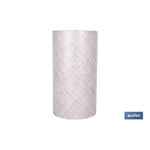 ROLLO DE ALFOMBRA VINÍLICA CON EFECTO JASPEADO GRIS CLARO 84% VINILO 16% POLIÉSTER 52 CM X 20 M