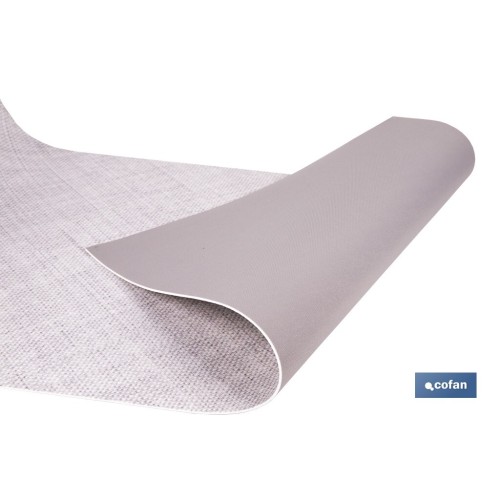 ROLLO DE ALFOMBRA VINÍLICA CON EFECTO JASPEADO GRIS CLARO 84% VINILO 16% POLIÉSTER 52 CM X 20 M