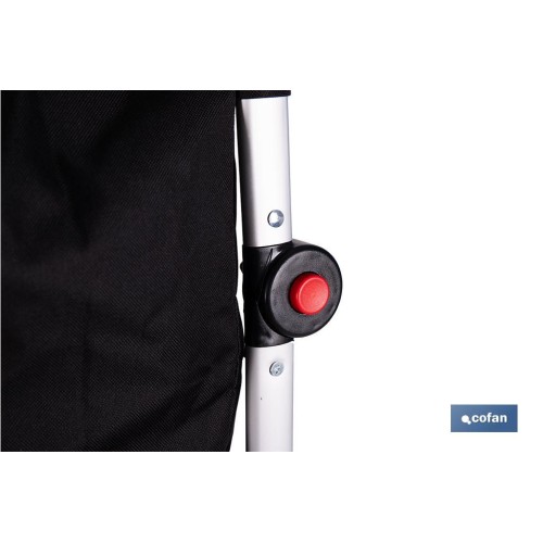 CARRO DE LA COMPRA NEGRO Y BEIGE PLEGABLE DE ALUMINIO CON 2 RUEDAS GRANDES 43 L