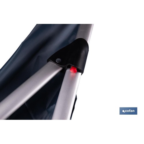 CARRO DE LA COMPRA GRIS ABATIBLE DE ALUMINIO CON 6 RUEDAS GIRATORIAS 53 L