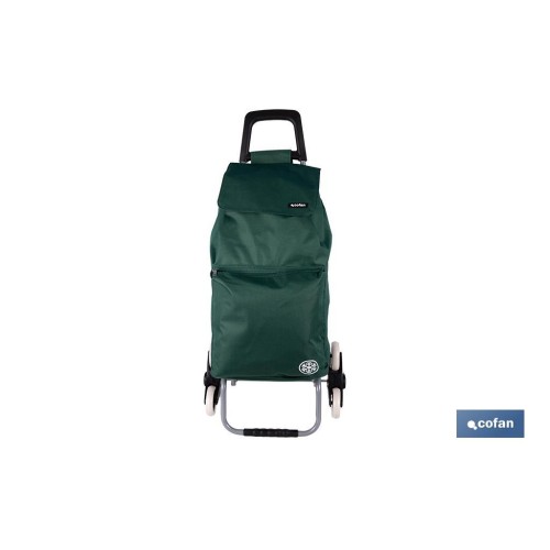 CARRO DE LA COMPRA VERDE PLEGABLE DE HIERRO CON 6 RUEDAS SUBE ESCALERAS 42 L